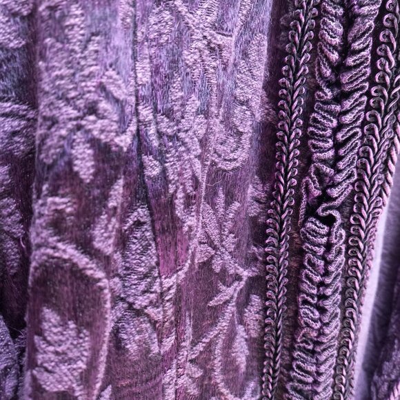 Coldwater Creek Royal Purple Jacquard Jacket W/Embroidery & Ruffles XL (T-385) - Picture 11 of 14